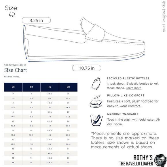 ROTHY’S THE RAVELLO LOAFER IN FADED BROWN SUSTAINABLE WASHABLE SHOES SIZE EU 42 - Picture 15 of 16